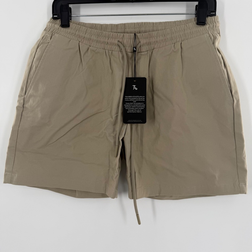Tailored Athlete Drawstring Chino Shorts Mens 30 Tan‎ Khaki Performance Stretch